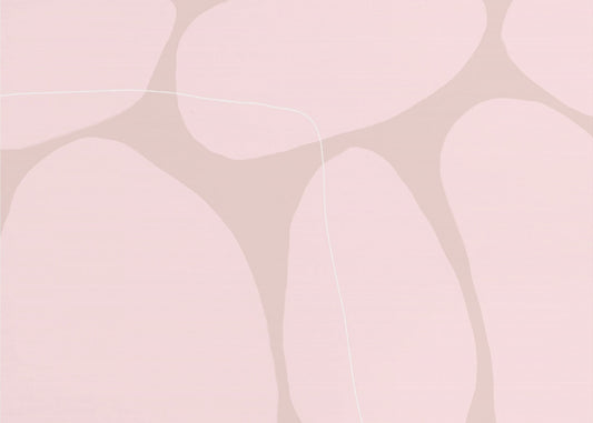 Rosa organische Formen und dünne weiße Linien | Poster