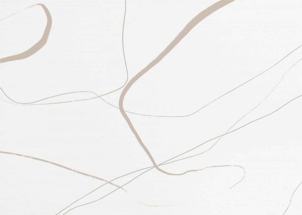 Beige und graue Linien auf weißem Hintergrund | Tapete
