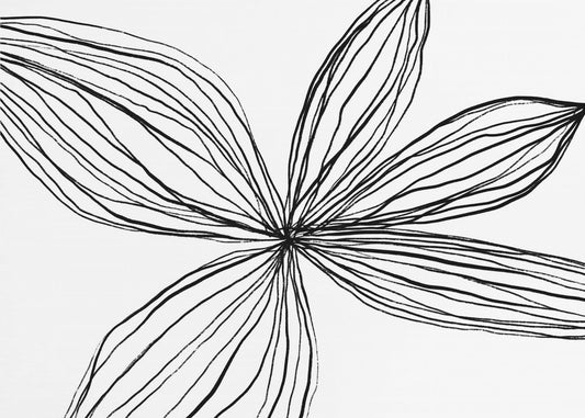 Minimalist Black and White Petals | Poster
