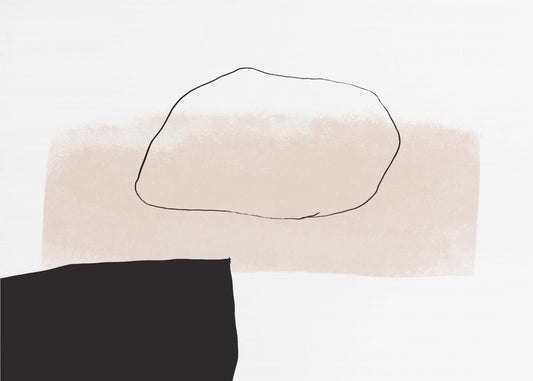 Beige Shape and Black Block | Wallpaper