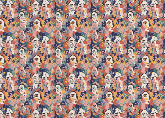 Floral Faces Harmony | Wallpaper