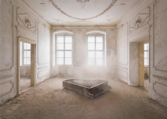 Abandoned Piano in the Dust | Canvas