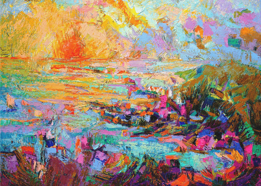 Sunset Over A Vivid Landscape | Wallpaper