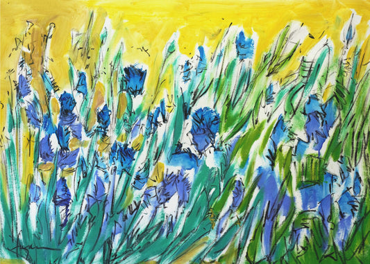 Explosion blauer Blüten | Leinwand