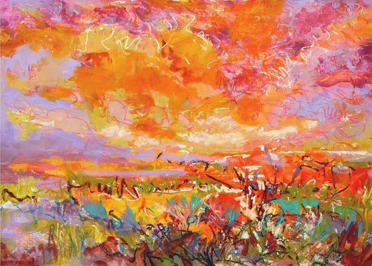 Feurige Sonnenuntergangsfelder | Leinwand