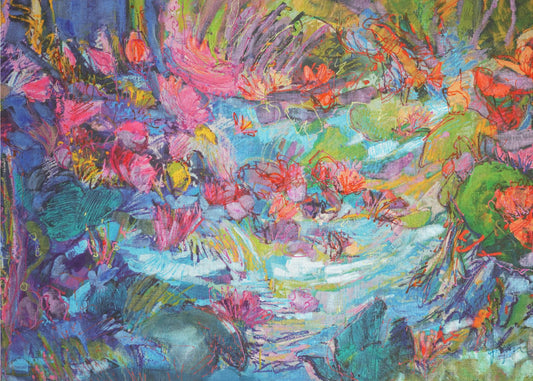 Lebendiger Gartenfluss | Leinwand