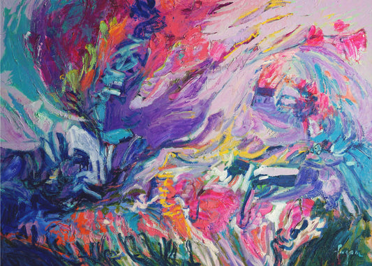 Expressionistisches farbenfrohes Abstraktes | Leinwand