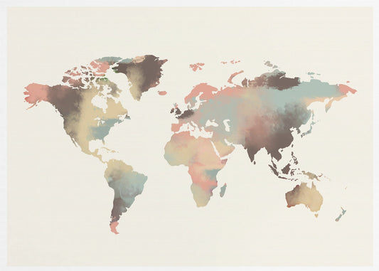 Aquarell Weltkarte | Poster