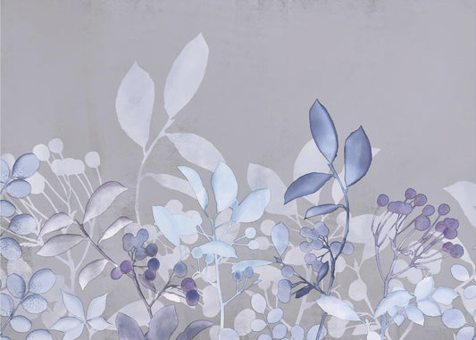 Aquarell Pastell Garten Blau | Leinwand
