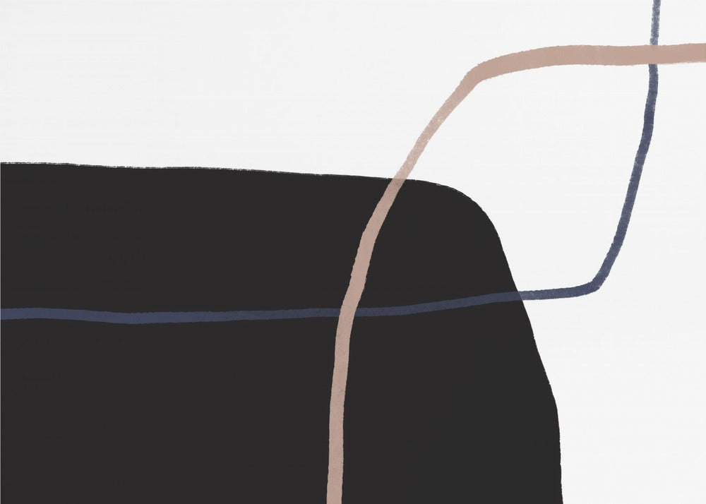 Sich kreuzende Linien und kräftige schwarze Formen | Poster