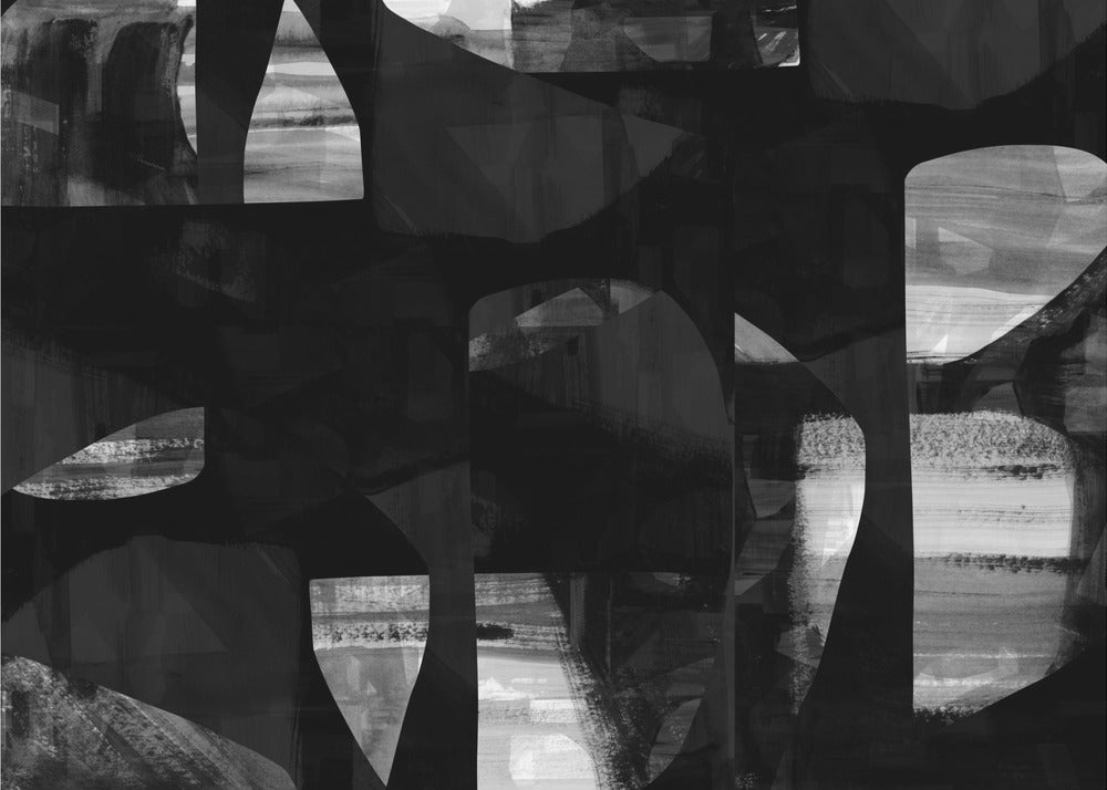 Abstrakte schwarze Nachtformen 1 | Leinwand