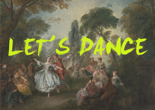 LET'S DANCE NEONGELB VINTAGE MAXIMALISTISCHE KUNST | Leinwand