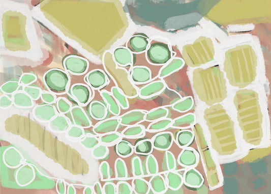 Abstract greens and gold | Canvas