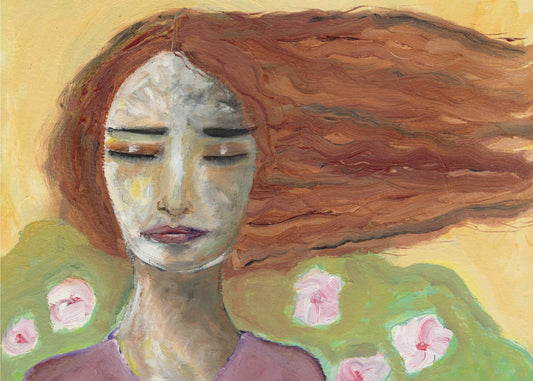 Lady dreaming in the wind. | Canvas