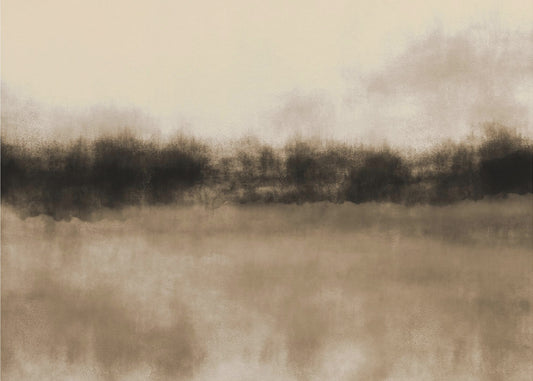 Abstrakte Landschaft in Erdtönen. | Leinwand