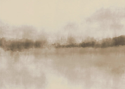 Abstrakte Landschaft in neutralen Brauntönen | Leinwand