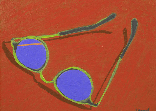 Sonnenbrille auf Rot | Poster
