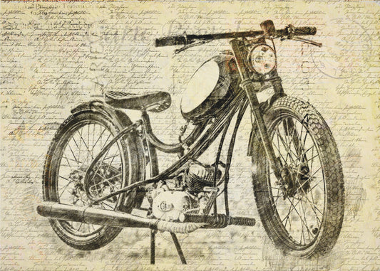 altes Motorrad | Leinwand