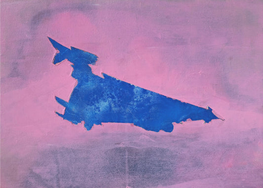 UAP, Blau, Bewölkter rosa Himmel | Leinwand