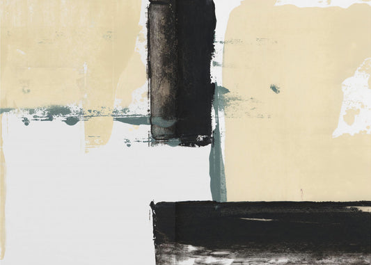 Neutraler &amp; Schwarzer Kunstdruck Nr. 1 | Leinwand