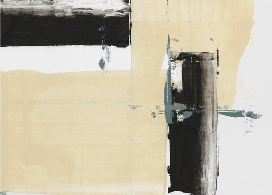 Neutraler &amp; Schwarzer Kunstdruck Nr. 2 | Leinwand