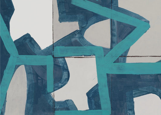 Metrischer blauer abstrakter Kunstdruck | Leinwand