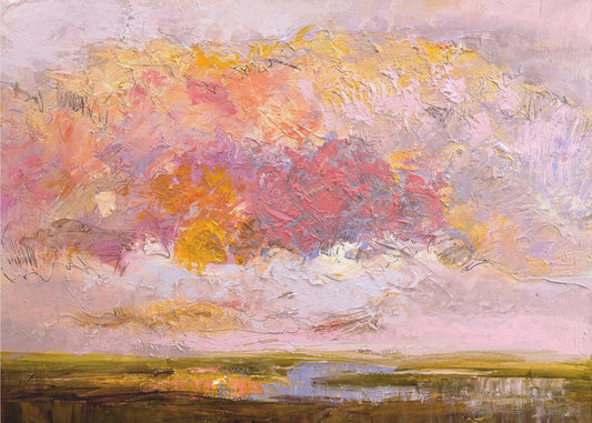 Leuchtend rosa Horizont | Leinwand