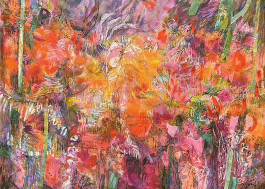 Lebendiger Flora-Wandteppich | Leinwand