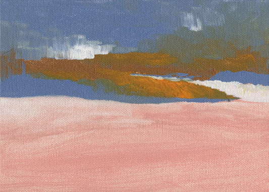 Zartrosa, Blau und Braun | Poster