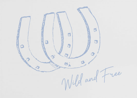 Hufeisen Wild and Free Blau | Leinwand