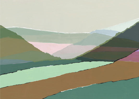 Layered Mountains And Valleys In Muted Earthy Tones | Canvas