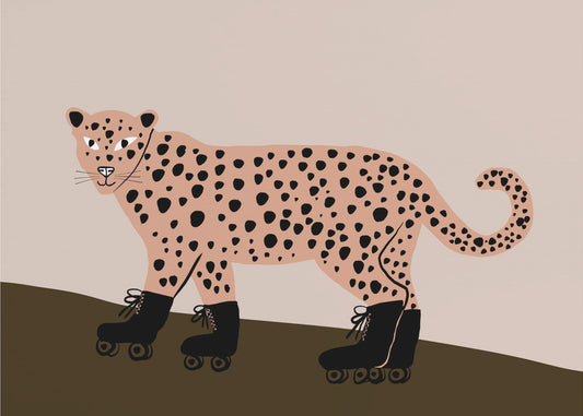 Leopard skating | Canvas