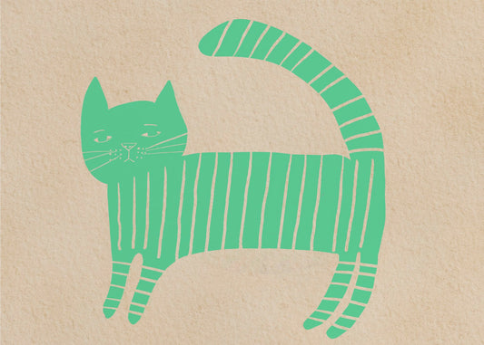 Grünes Katzenkinderzimmer | Poster