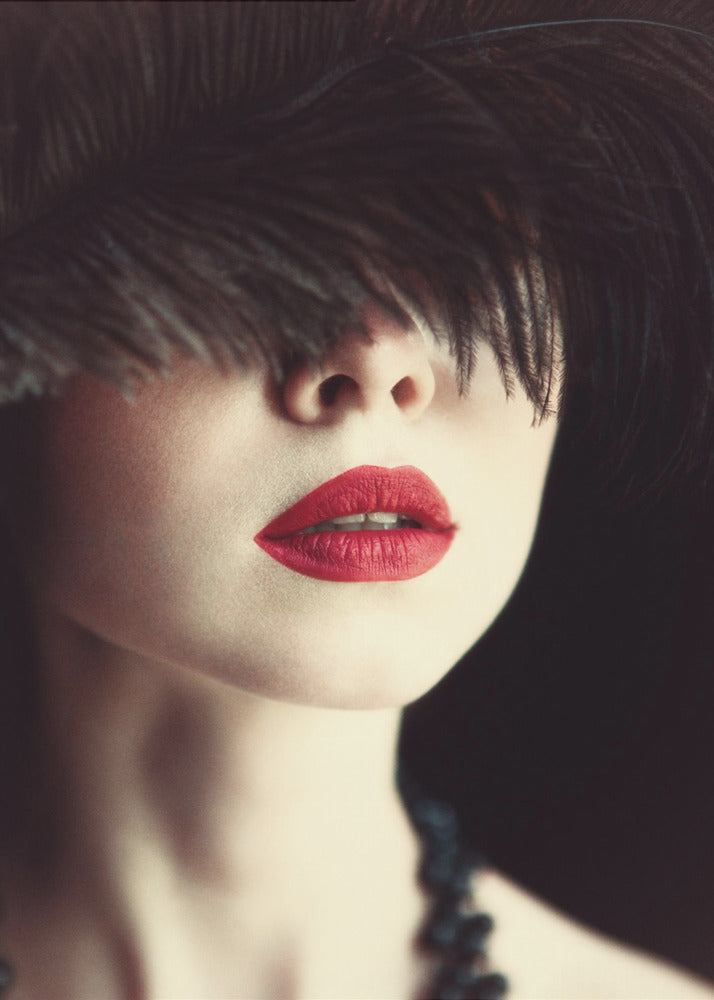 Lippen und Feder | Leinwand