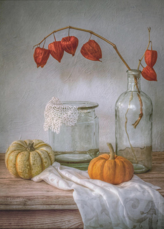 Still life with Physalis and Pumpkin | Canvas