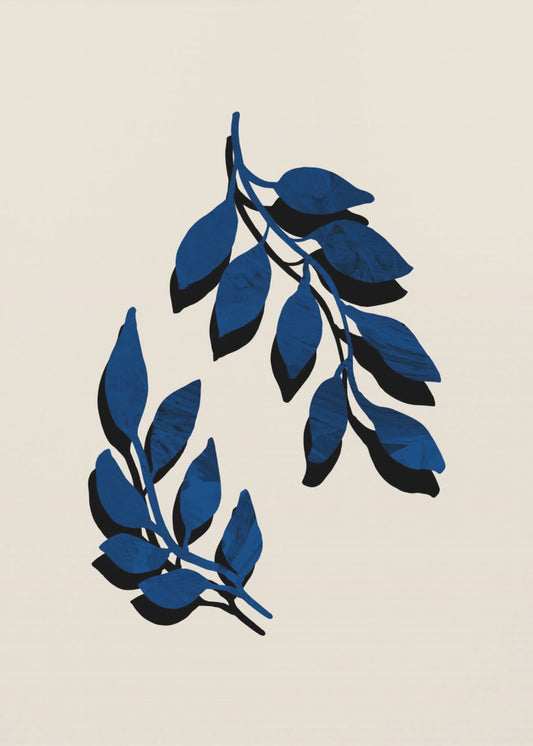 Blauer Zweigpinsel | Leinwand