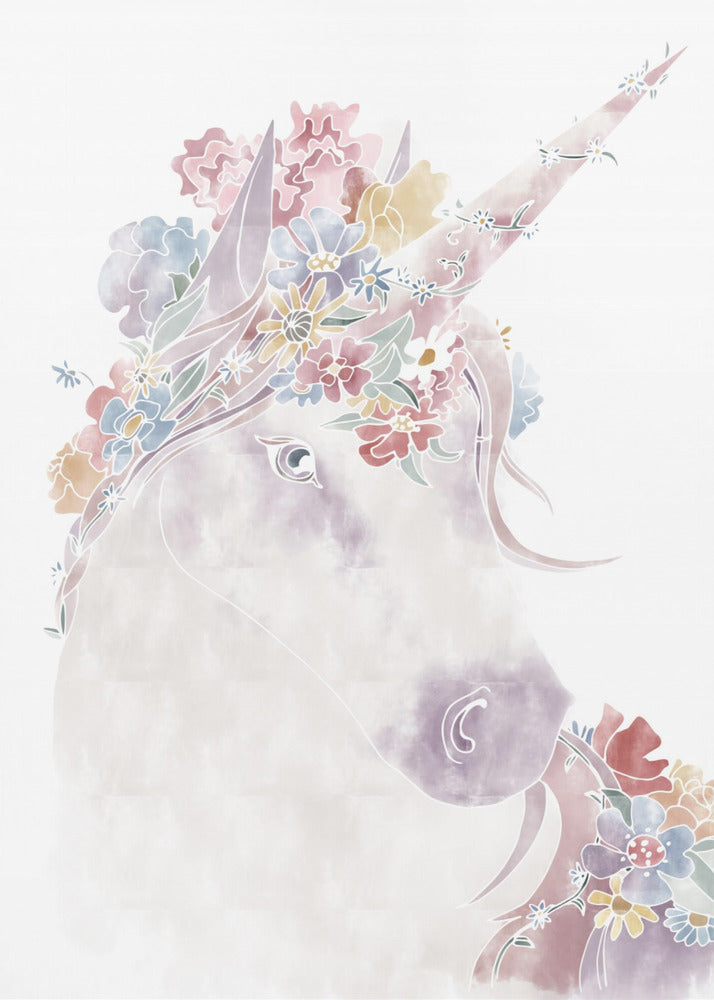 Einhorn Blumen | Leinwand