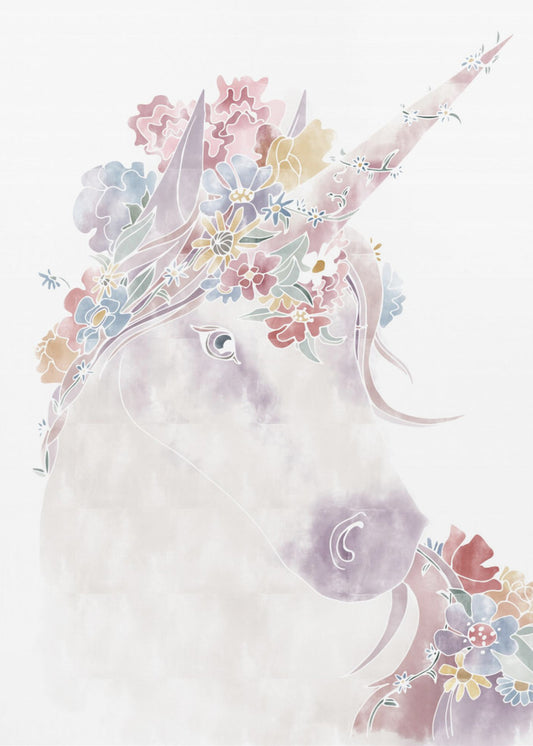 Einhorn Blumen | Leinwand