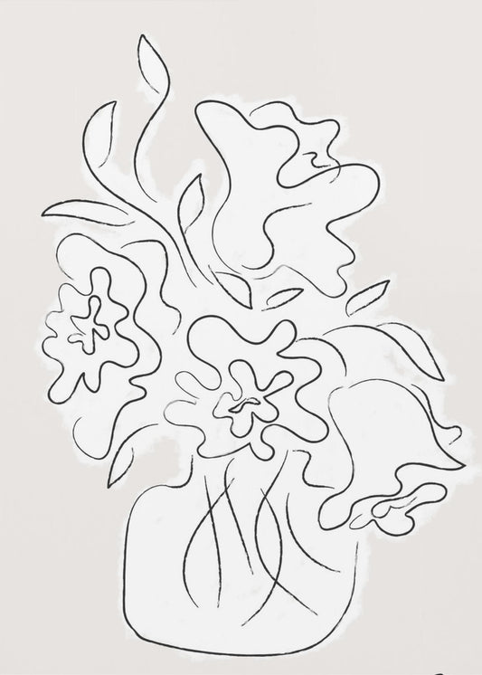 Flower Bouquet Grey | Poster