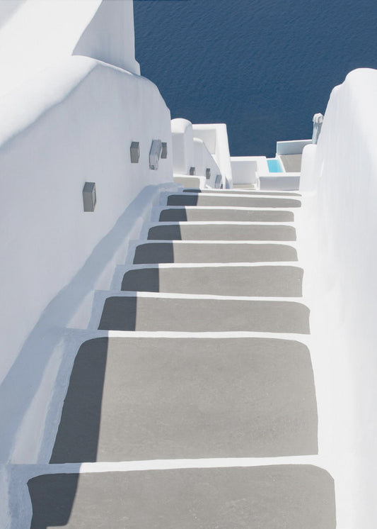 steps to pool and sea | Canvas