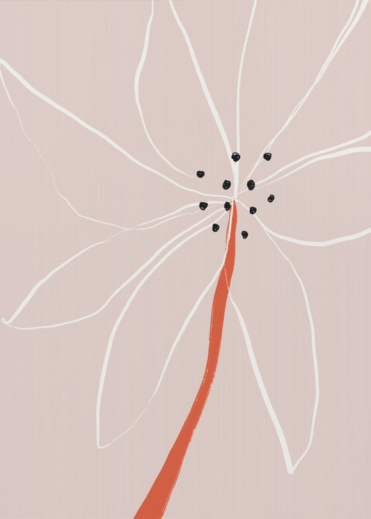 Delicate Abstract Flower with White Petals | Poster