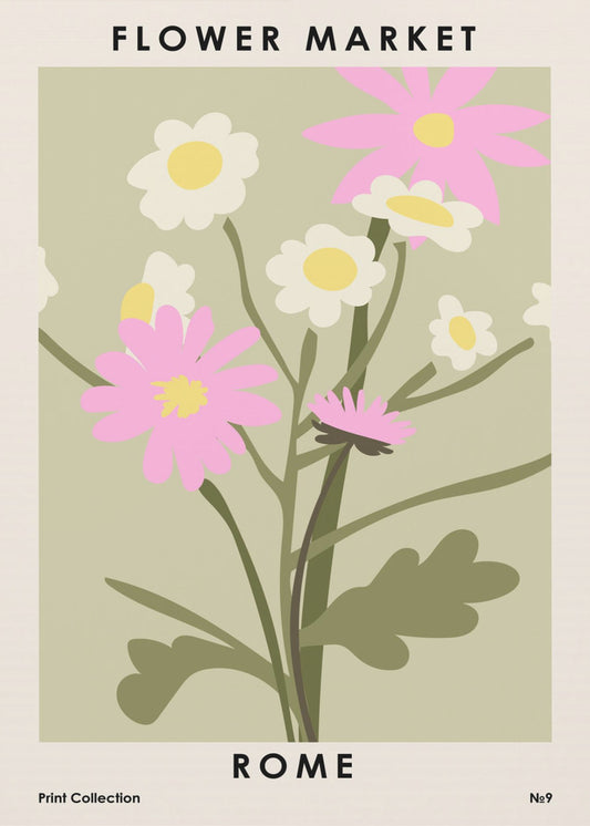 Blumenmarkt Rom | Leinwand