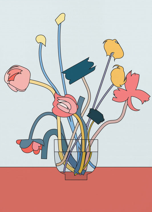 Blumen in einer Glasvase | Leinwand
