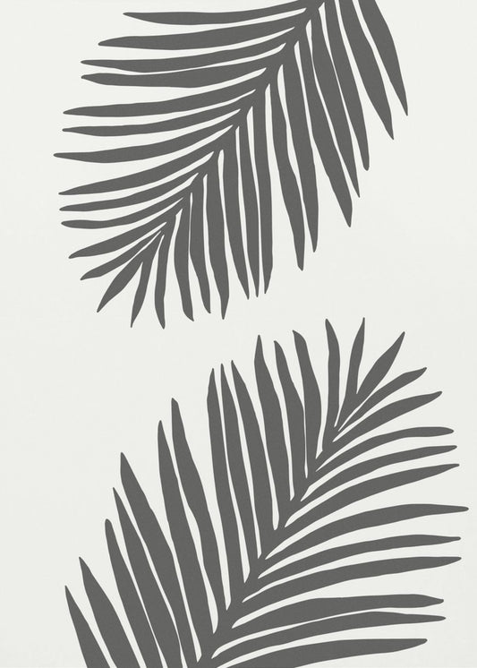 PALM LEAF 12 GRAPHITE GRAY | Canvas