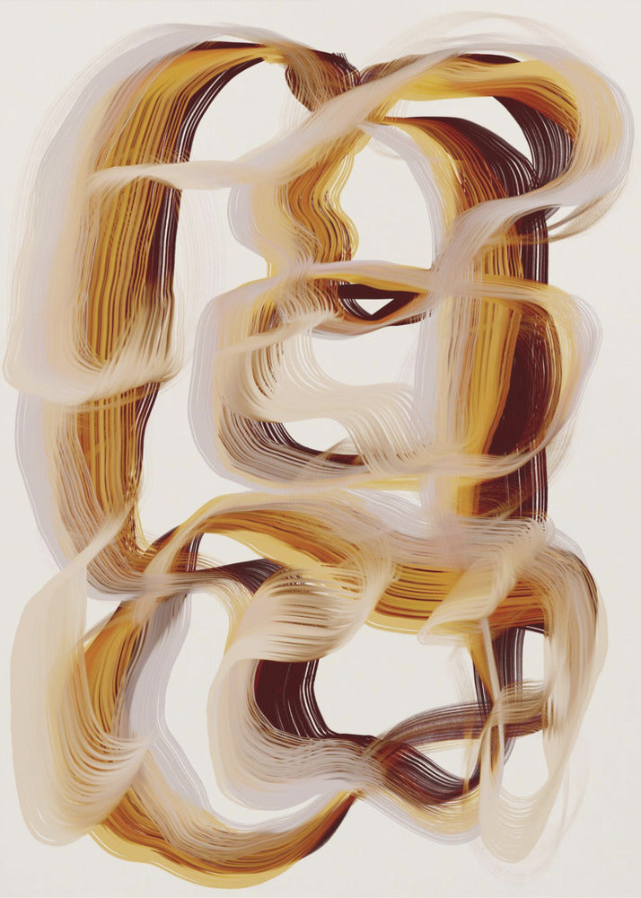 Flowing Amber Paths | Canvas