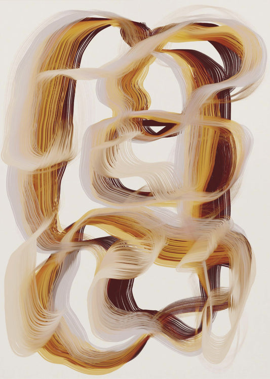 Flowing Amber Paths | Canvas