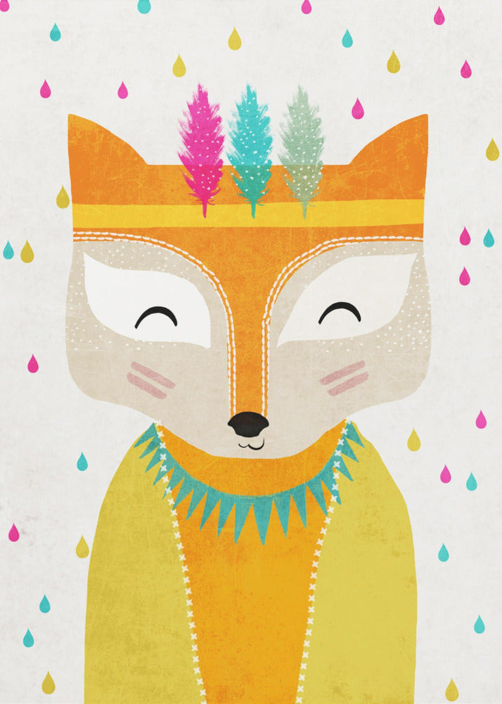 Feathered Fox Face | Canvas