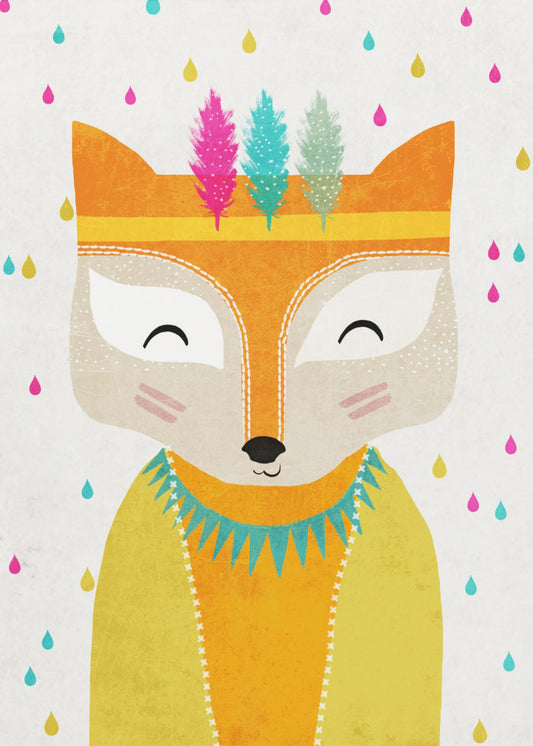Feathered Fox Face | Canvas