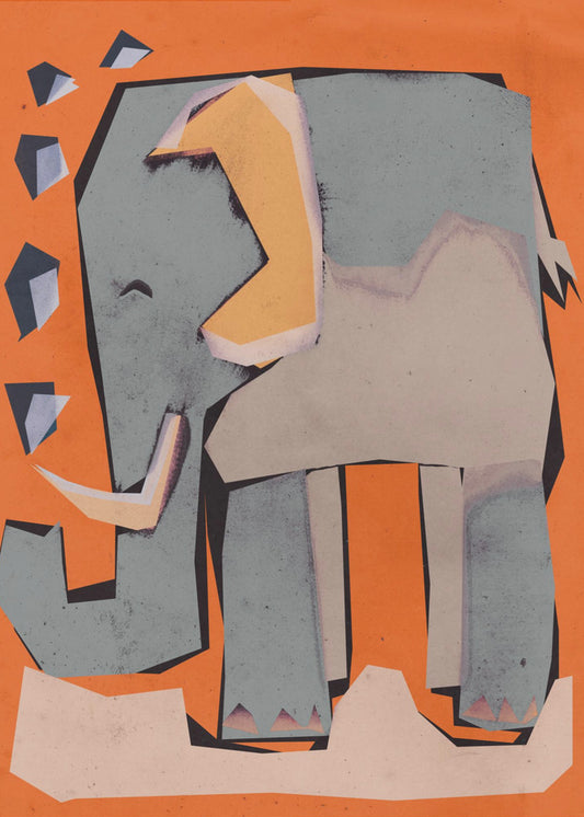 Geometrischer Elefant | Leinwand