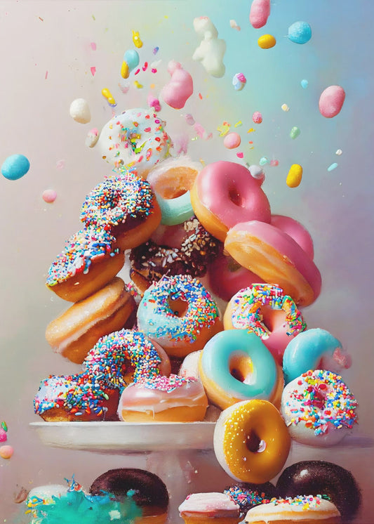 Bunte Donut-Kaskade | Poster